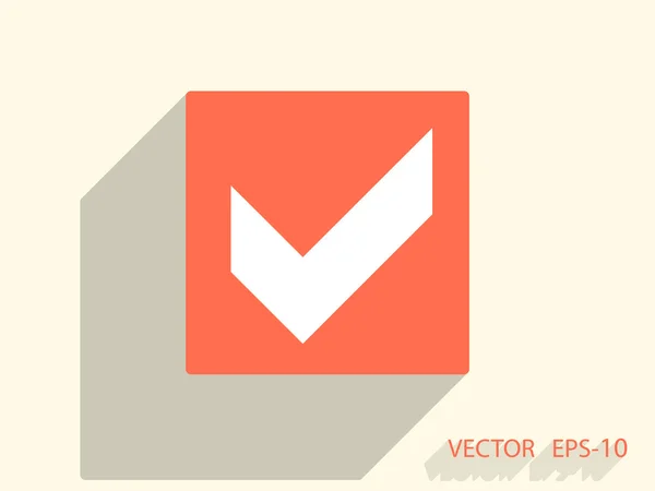 Ícone plano da caixa de seleção — Vetor de Stock