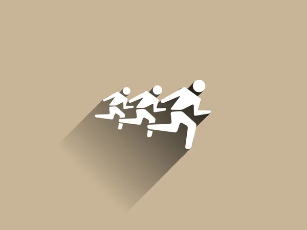 Flat icon of running men's — Stock Vector