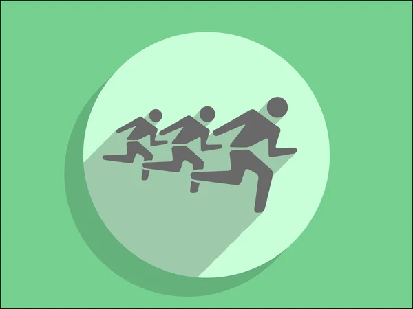 Icono plano de correr de los hombres — Vector de stock