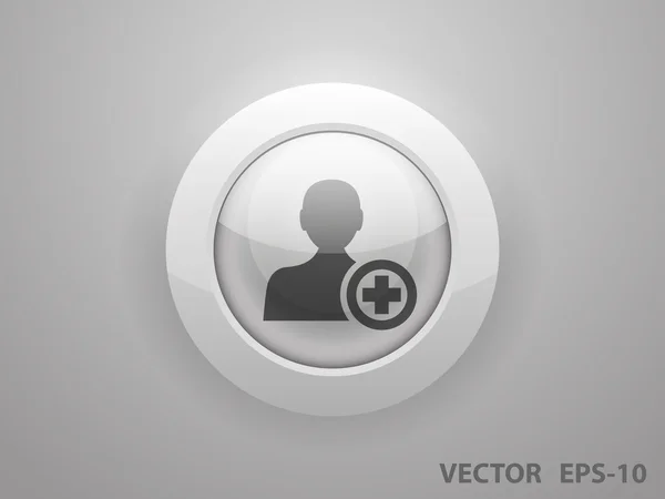 Icono plano de añadir amigo — Vector de stock