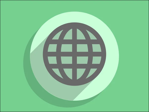 Icono plano del globo — Vector de stock