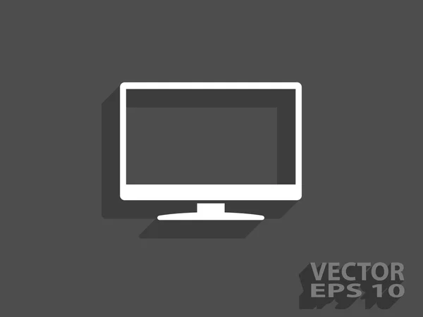 Icono plano del monitor — Vector de stock