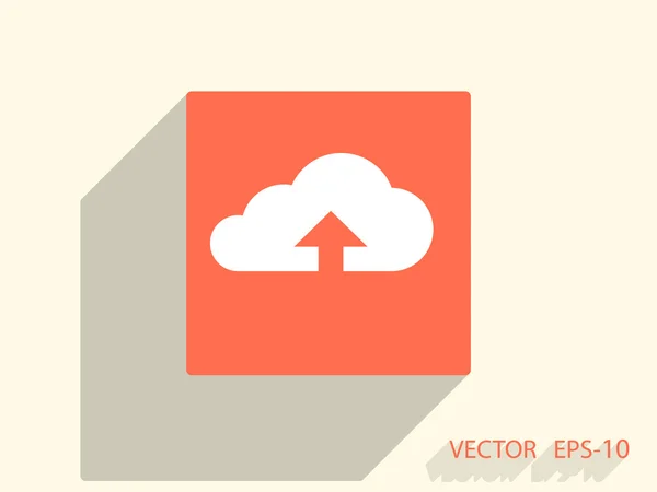 Flache Ikone der Upload-Cloud — Stockvektor