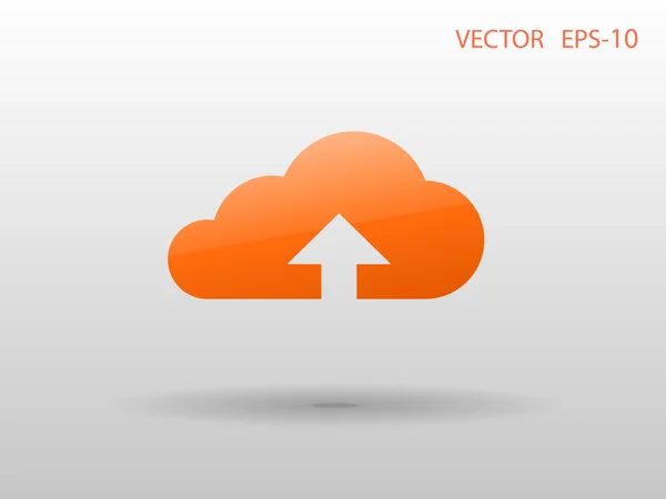 Flat icon of upload cloud — Stock Vector