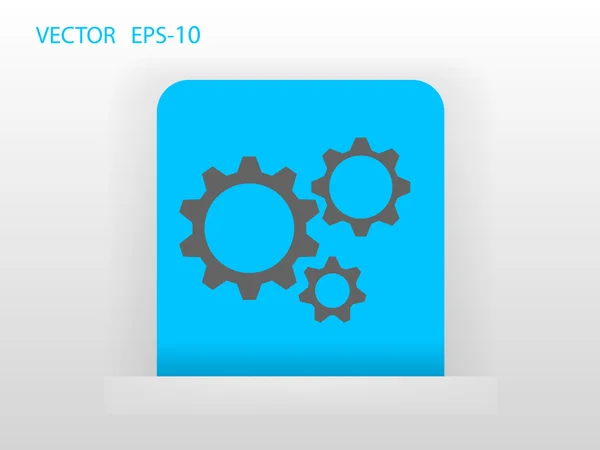 Flat icon of gears — Stock Vector