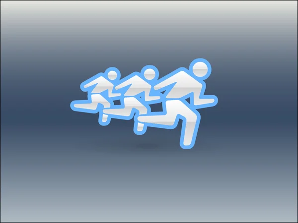 Flat icon of running men — Stock Vector