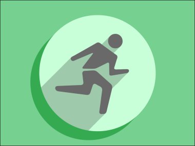 adam çalışan düz simgesi