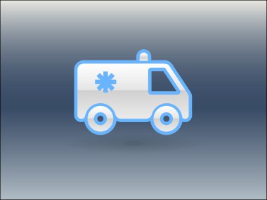 Ambulans düz simgesi