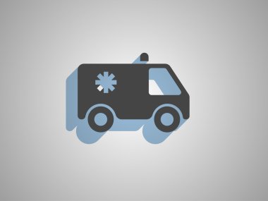 Ambulans düz simgesi