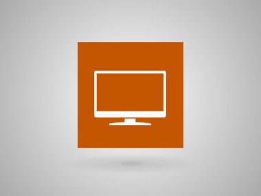 monitör düz simgesi