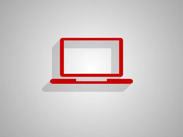 Platte pictogram van laptop — Stockvector