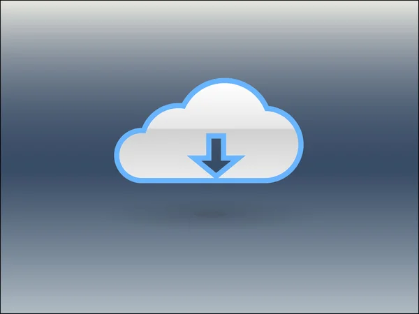 Icono plano de la nube de descarga — Archivo Imágenes Vectoriales