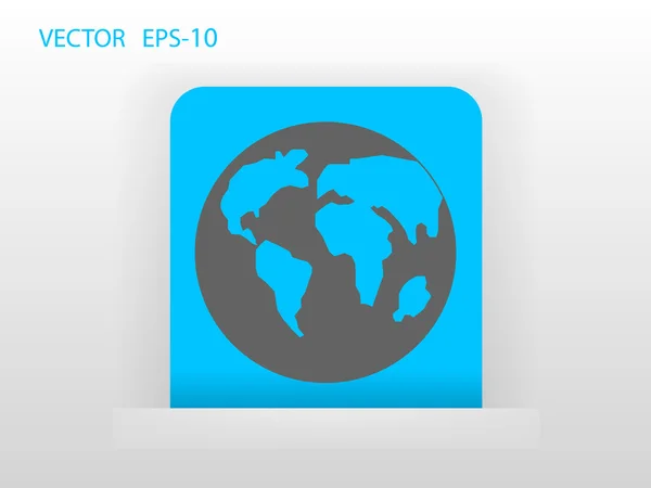 Flat icon of globe — Stock Vector