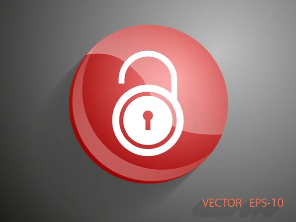 Flad ikon af lås – Stock-vektor