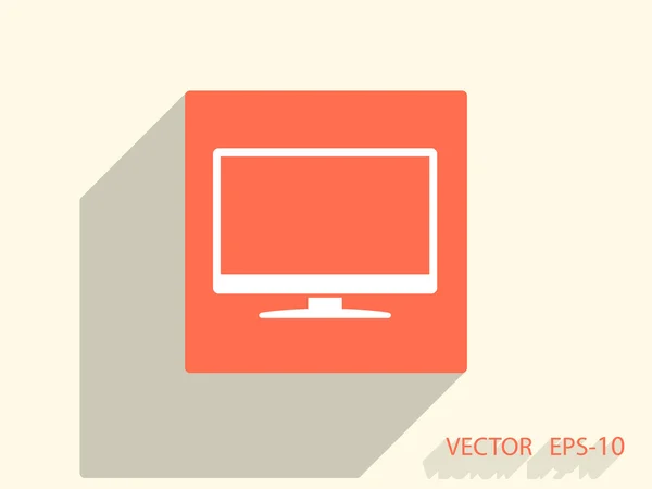 Platte pictogram van monitor — Stockvector