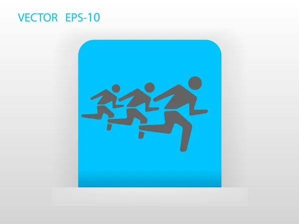Flat icon of running men — Stock Vector