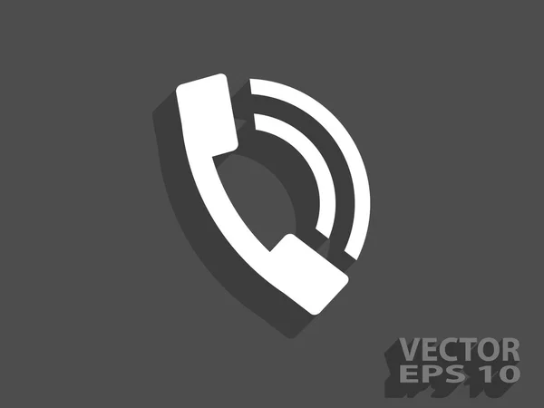 Icono plano de un teléfono — Vector de stock