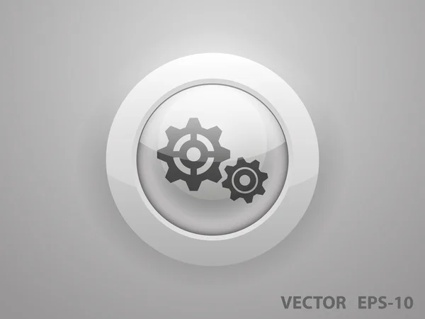 Icono plano de engranajes — Vector de stock