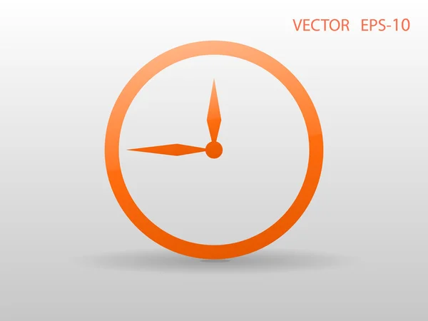 Flat icon of clock — Stock Vector