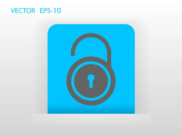Icono plano de bloqueo — Archivo Imágenes Vectoriales
