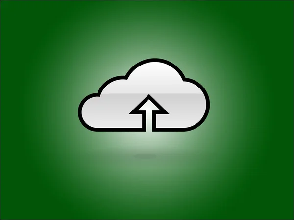 Platte pictogram van upload wolk — Stockvector