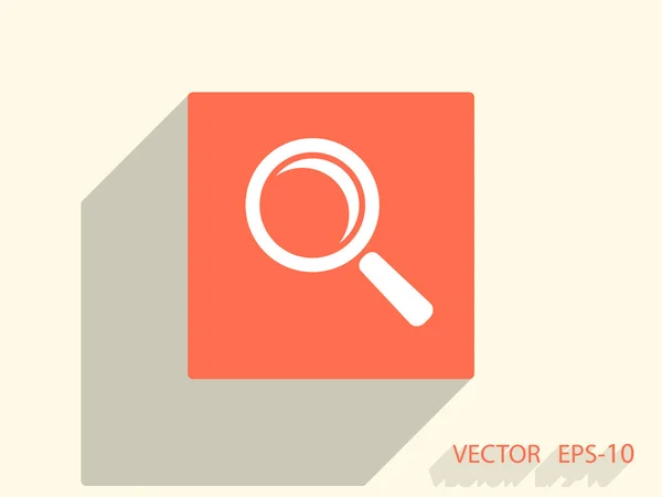 Icono plano de lupa — Vector de stock