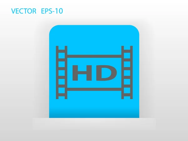 Flat icon of hd video — Stock Vector