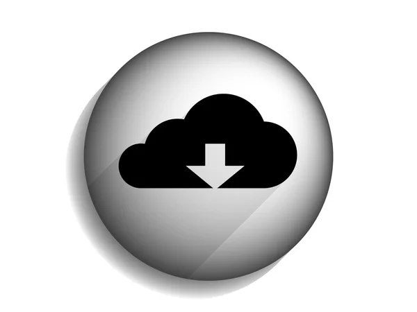 Icono plano de la nube de descarga — Vector de stock