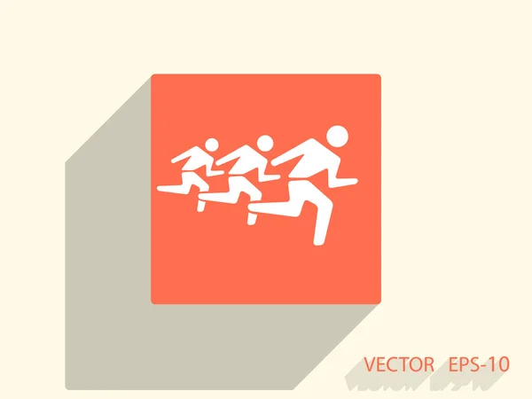 Icon of running men — Stock Vector