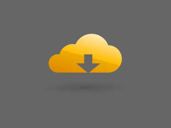 Platte pictogram van download cloud — Stockvector