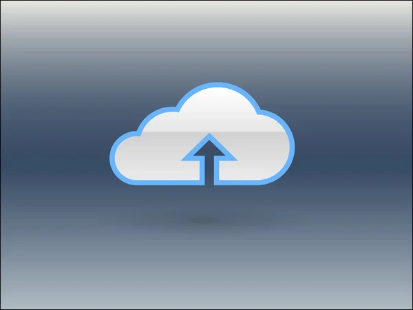 Flache Ikone der Upload-Cloud — Stockvektor