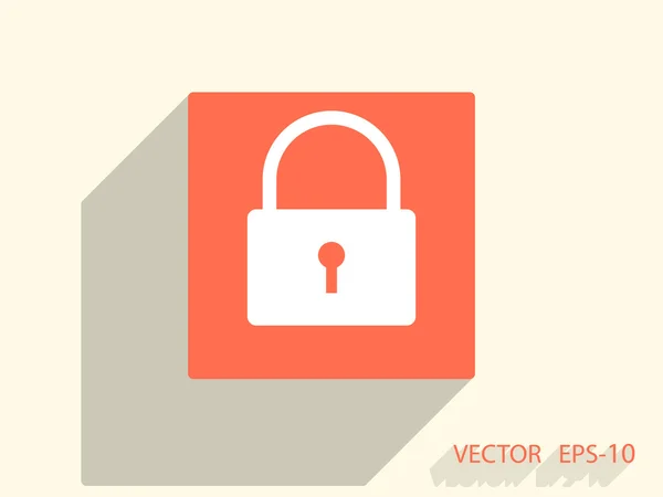 Icono plano de bloqueo — Vector de stock