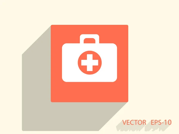 Icono plano de ambulanse — Vector de stock