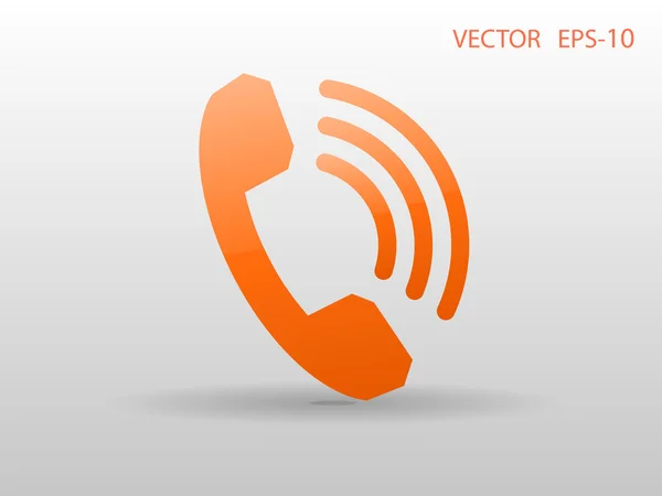 Icono plano de un teléfono — Vector de stock