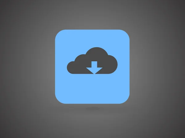Icône plate du cloud de téléchargement — Image vectorielle