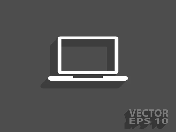 Flat icon of laptop — Stock Vector