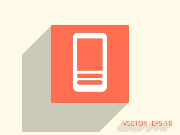 Icono plano del teléfono celular — Vector de stock