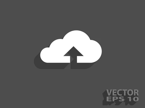 Platte pictogram van upload wolk — Stockvector