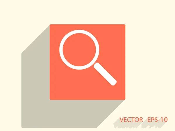 Icono plano de lupa — Vector de stock