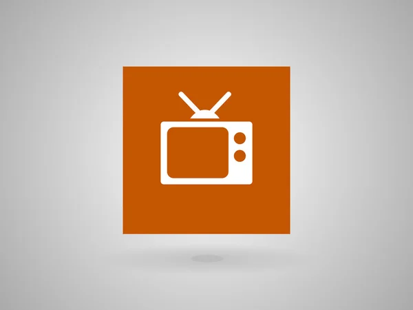 Platte pictogram van tv — Stockvector