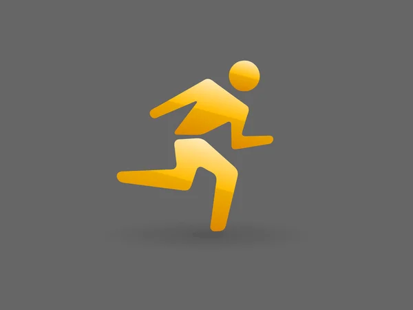 Flat icon of running man — Stock Vector