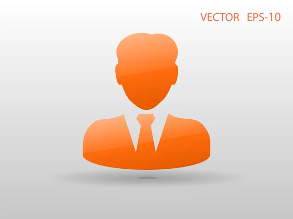 Icono plano de hombre de negocios — Vector de stock