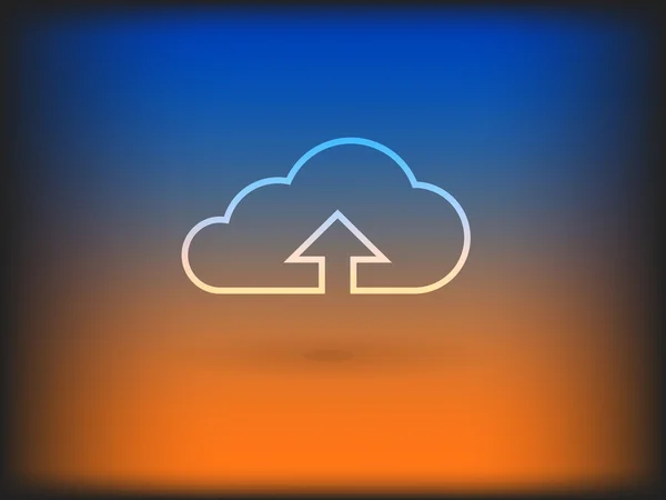 Flat ikonen för ladda upp moln — Stock vektor