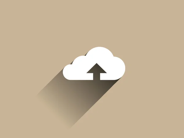 Flat icon of upload cloud — Stock Vector