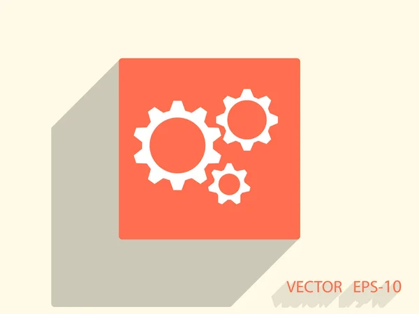 Icône plate des engrenages — Image vectorielle