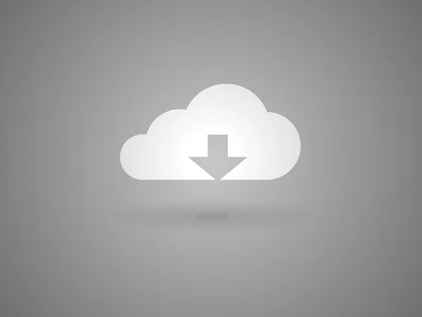 Platte pictogram van download cloud — Stockvector