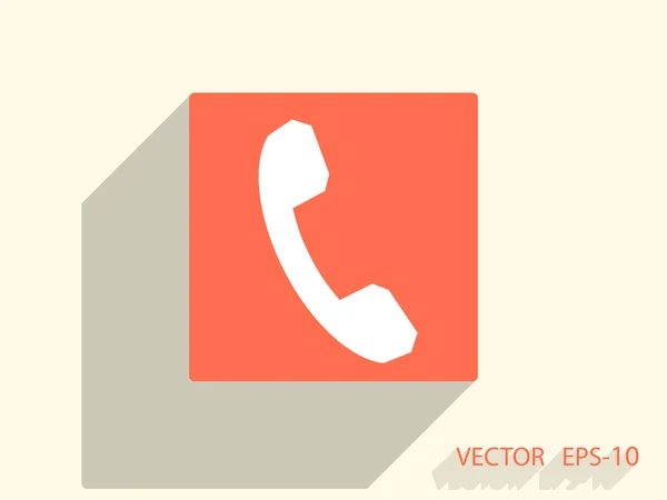 Icône plate d'un téléphone — Image vectorielle