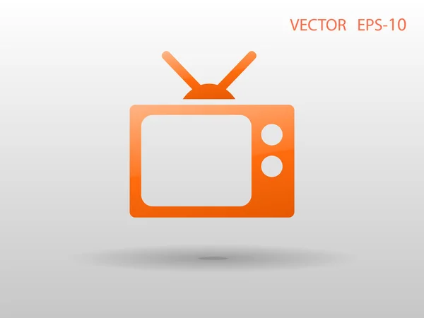 Flat icon of tv — Stock Vector