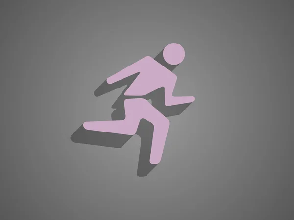 Icône plate du running man — Image vectorielle