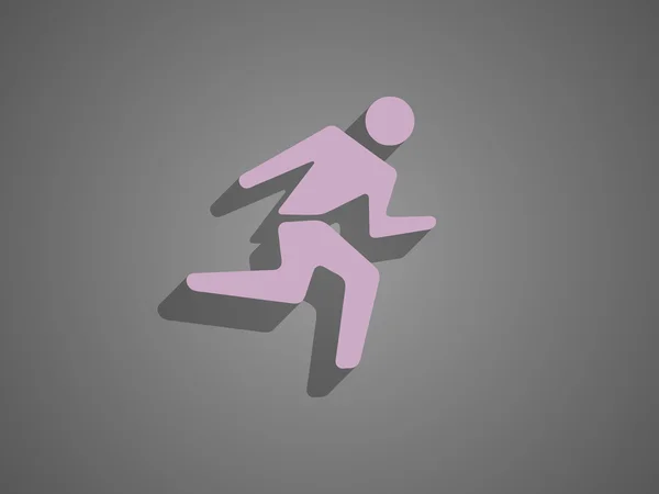 Platte pictogram van het runnen van man — Stockvector